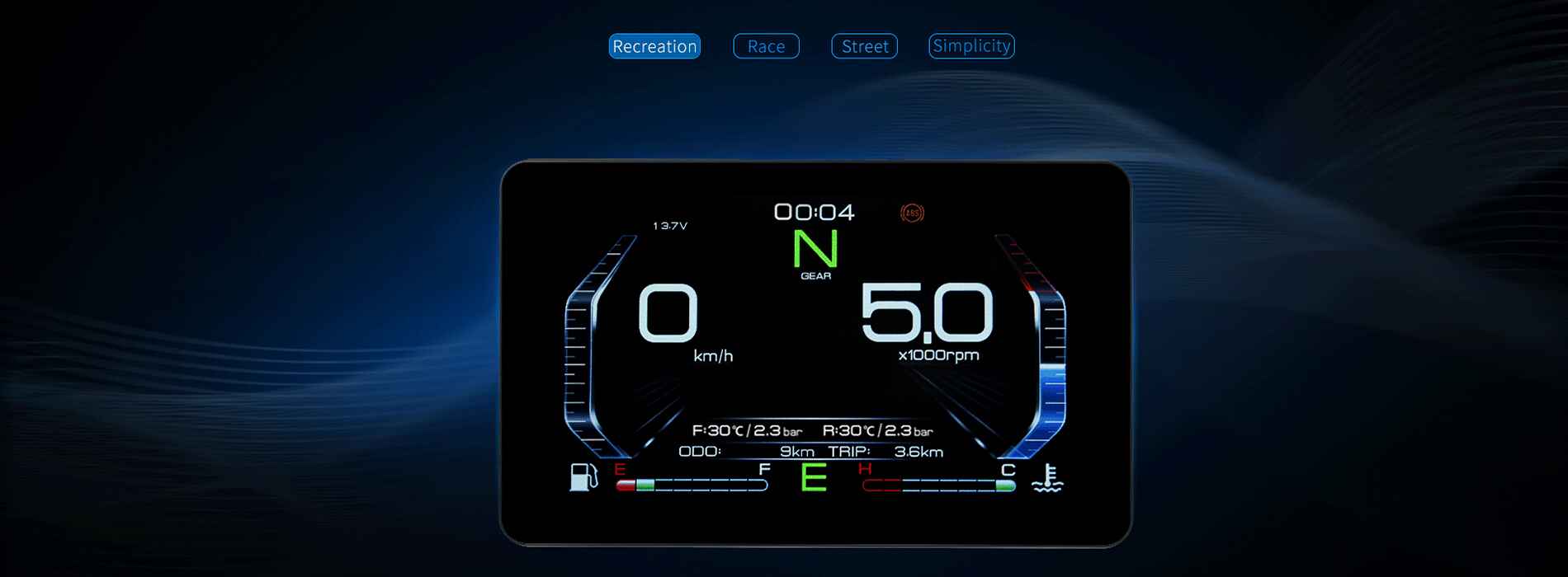 TFT full color LCD screen instrument